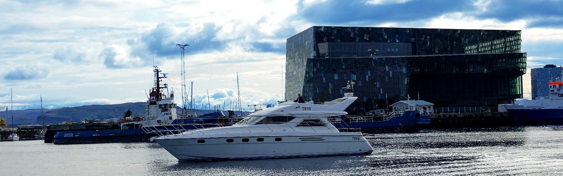 image of the yacht Axel Rose, used for whale watching and puffin tours from Reykjavik in Iceland, available for private rent