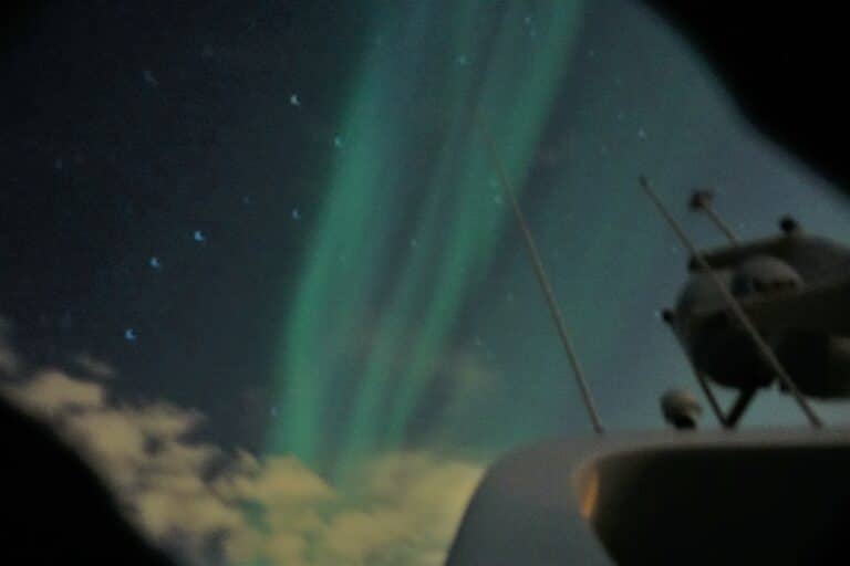 Northern lights viewed from a luxury aurora watching cruise from Reykjavik in Iceland 15