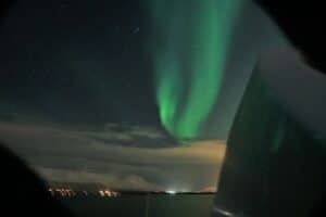 Northern lights viewed from a luxury aurora watching cruise from Reykjavik in Iceland 14