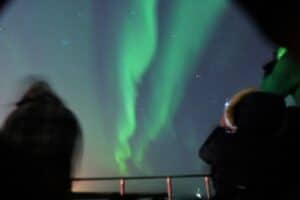 Northern lights viewed from a luxury aurora watching cruise from Reykjavik in Iceland 4